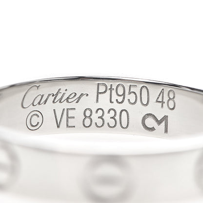 Cartier Platinum 3.5mm LOVE Wedding Band Ring 48 4.5 4 of 4