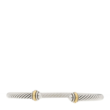 David Yurman Sterling Silver 18K Yellow Gold 4mm Cable Classics Bracelet 1 of 4