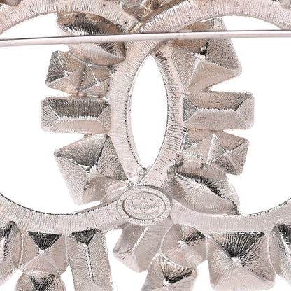 Chanel Baguette Crystal CC Brooch Silver Black 4 of 5
