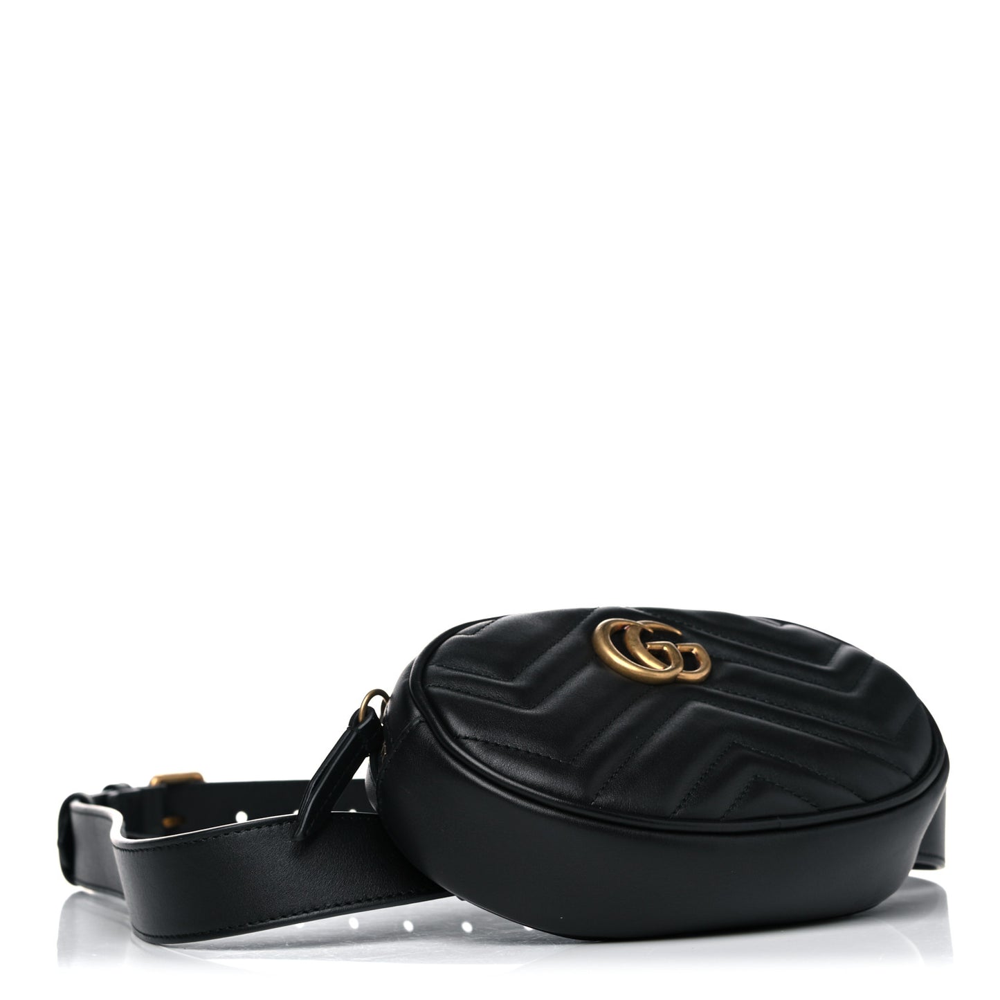 Calfskin Matelasse GG Marmont Belt Bag 85 34 Black