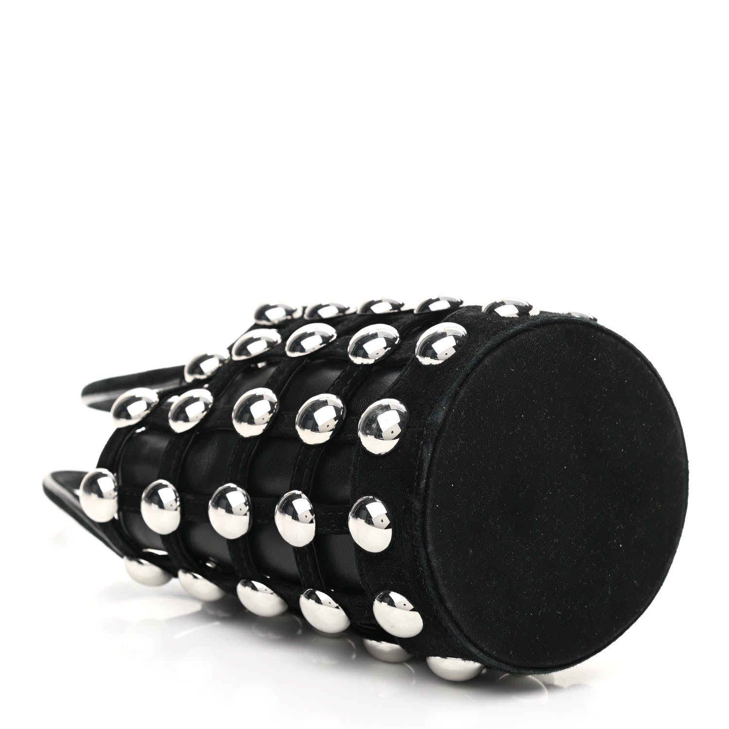 Alexander Wang Calfskin Crystal Embellished Roxy Mini Bucket Bag Black 3 of 8