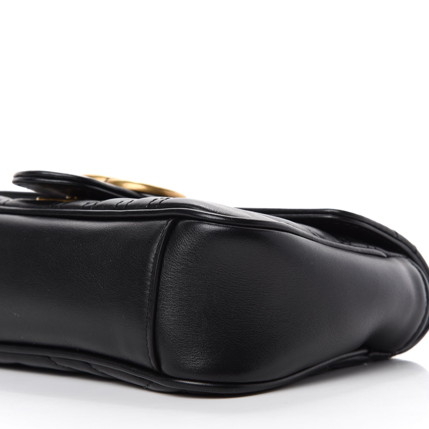 Gucci Calfskin Matelasse Mini GG Marmont Shoulder Bag Black 7 of 11