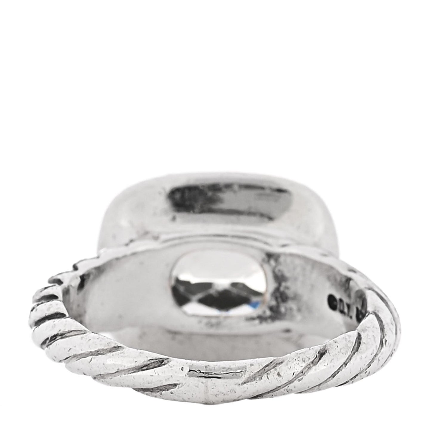 Sterling Silver Diamond Prasiolite 10mm Noblesse Ring 47 4.25