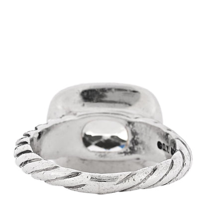 David Yurman Sterling Silver Diamond Prasiolite 10mm Noblesse Ring 47 4.25 3 of 4