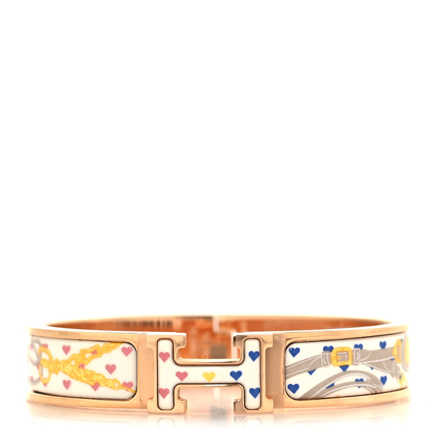 Hermes Enamel Narrow Print Brides de Gala Love Clic Clac H Bracelet PM Confettis 1 of 5