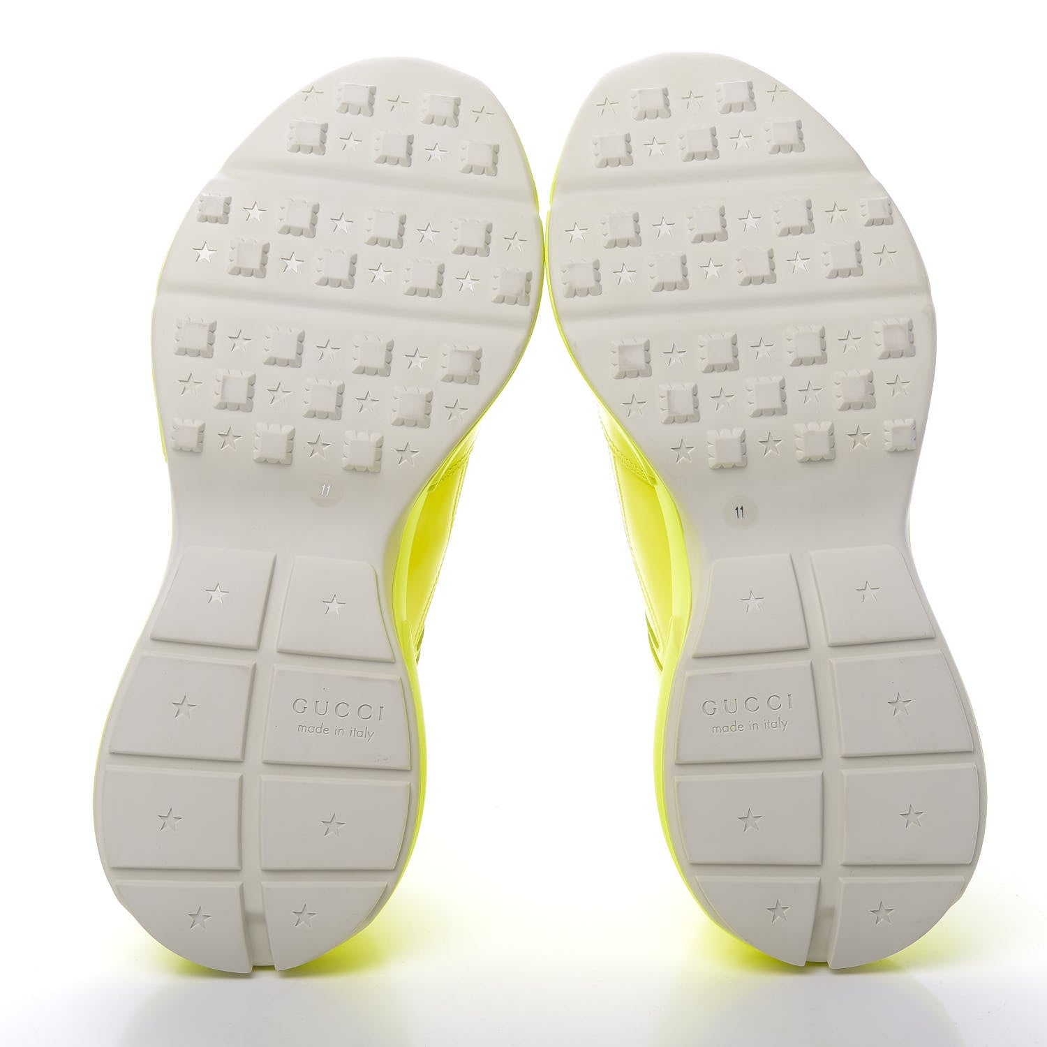 Gucci Calfskin Mens Rhyton Sneakers 11 Yellow Fluo 5 of 10
