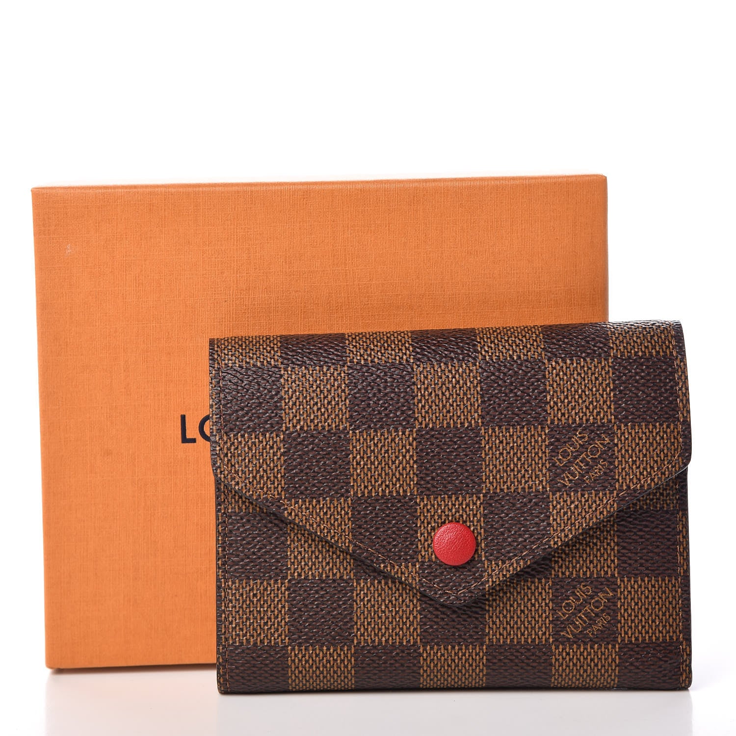 Louis Vuitton Damier Ebene Victorine Wallet Red 7 of 7