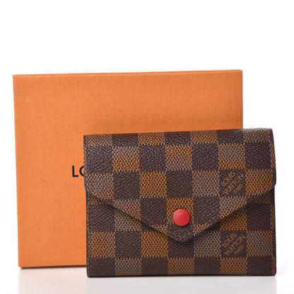 Louis Vuitton Damier Ebene Victorine Wallet Red 7 of 7