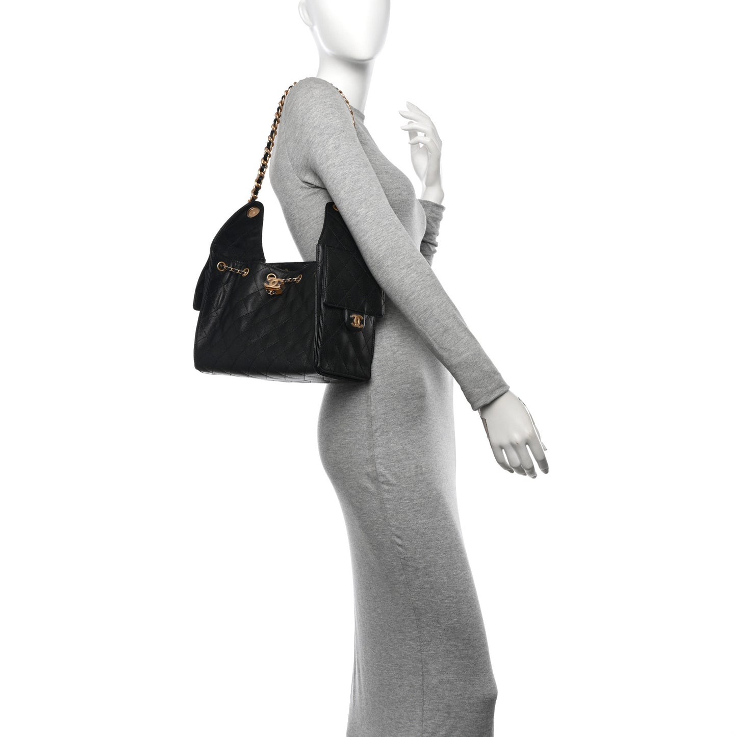 Caviar Quilted Small Chanel 25 Handbag Black
