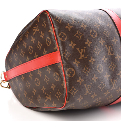 Louis Vuitton Calfskin Monogram Keepall Bandouliere 50 Coquelicot 8 of 10