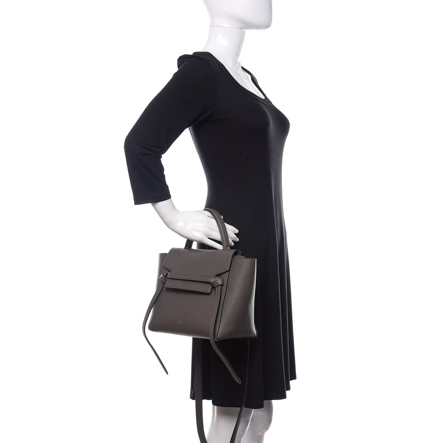 Baby Grained Calfskin Micro Belt Bag Grey