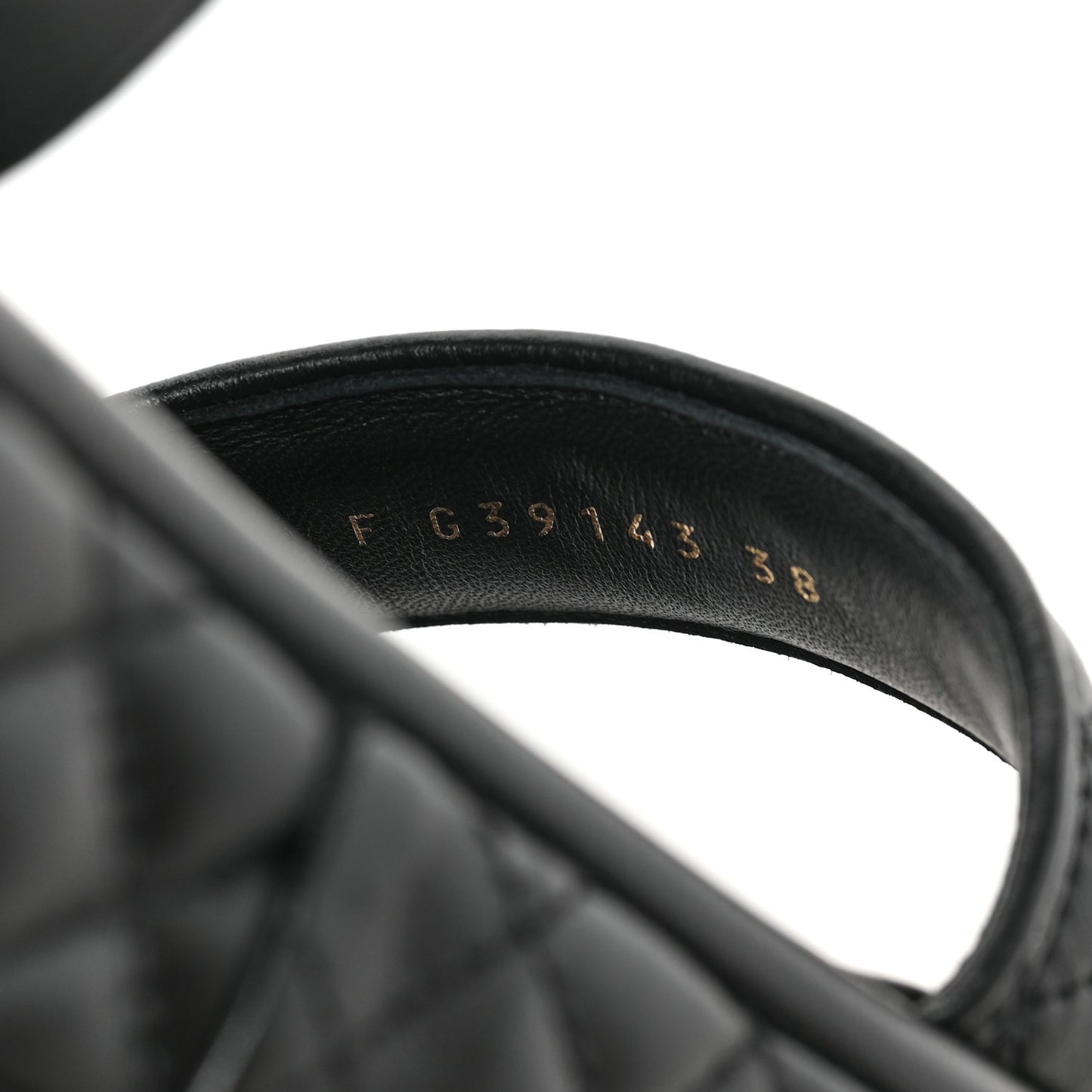 Lambskin Quilted Platform Sandals 38 Black