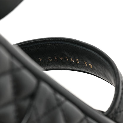 Chanel Lambskin Quilted Platform Sandals 38 Black 9 of 9