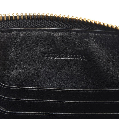 Burberry Signature Grain Calfskin Check Embossed Peyton Crossbody Clutch Bag Black 6 of 6