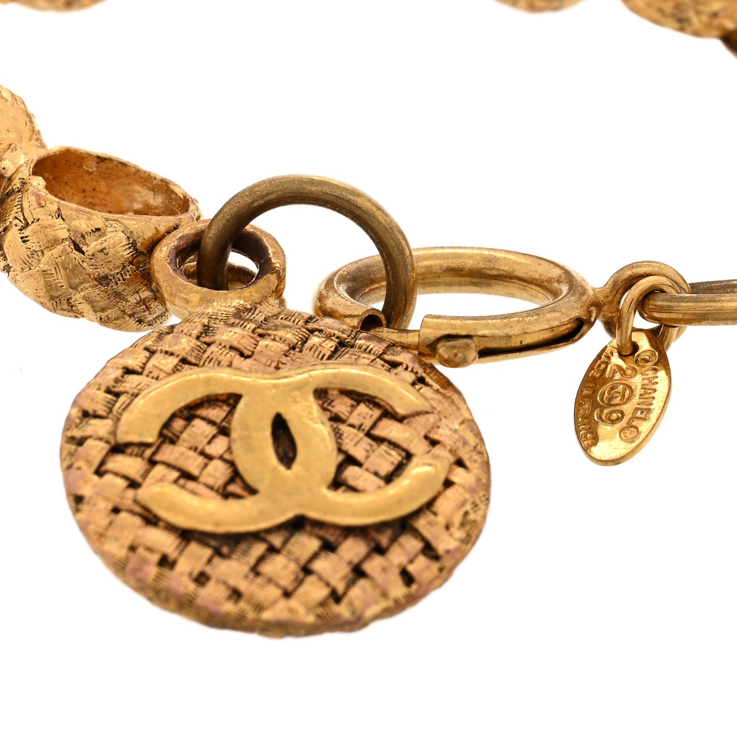Chanel Metal Quilted CC Coin Bracelet Gold 4 of 4
