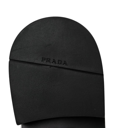 Prada Spazzolato Metal Triangle Logo 20mm Loafers 36 Black 9 of 10