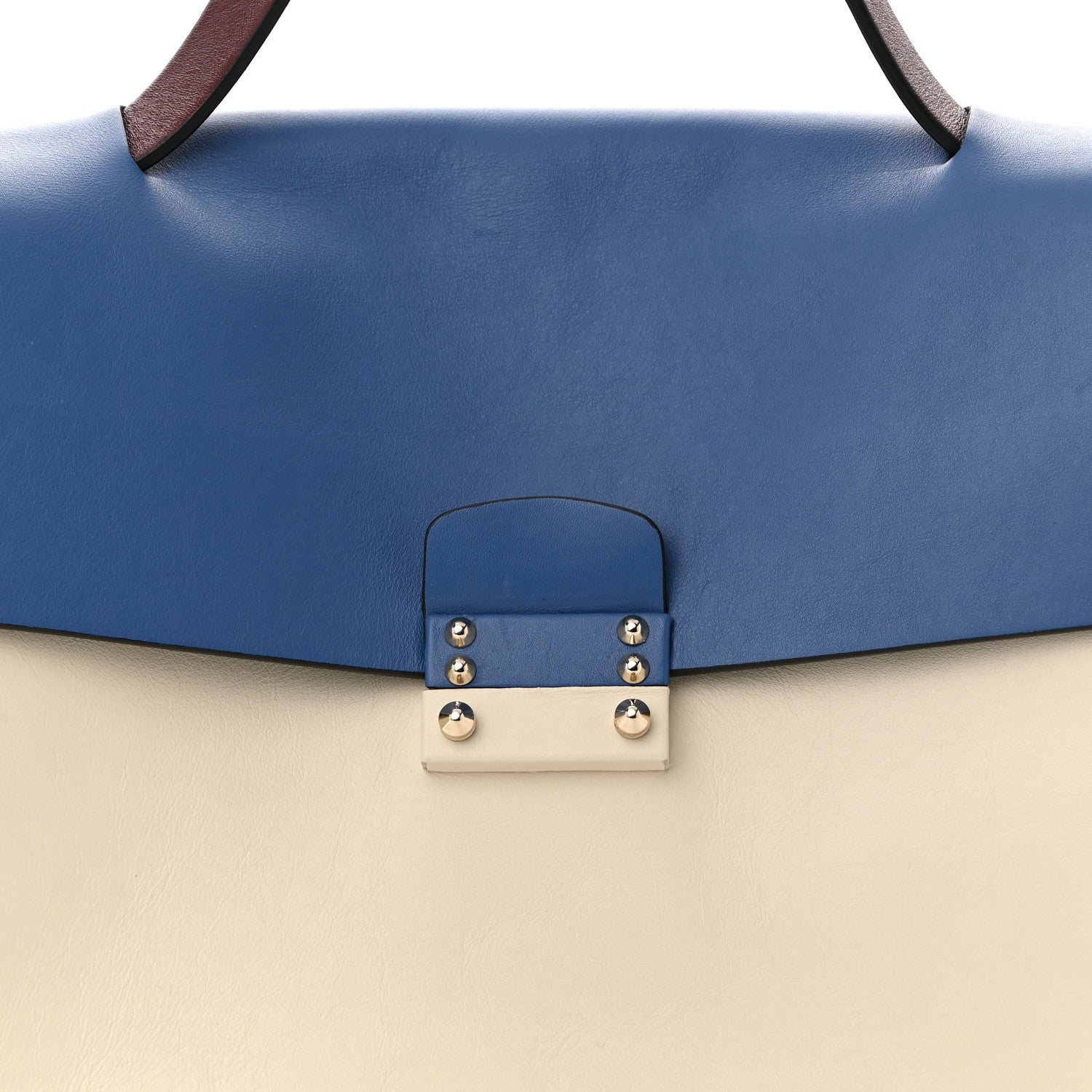 Valentino Garavani Calfskin Colorblock Mime Single Handle Bag Ruby Marine 8 of 10