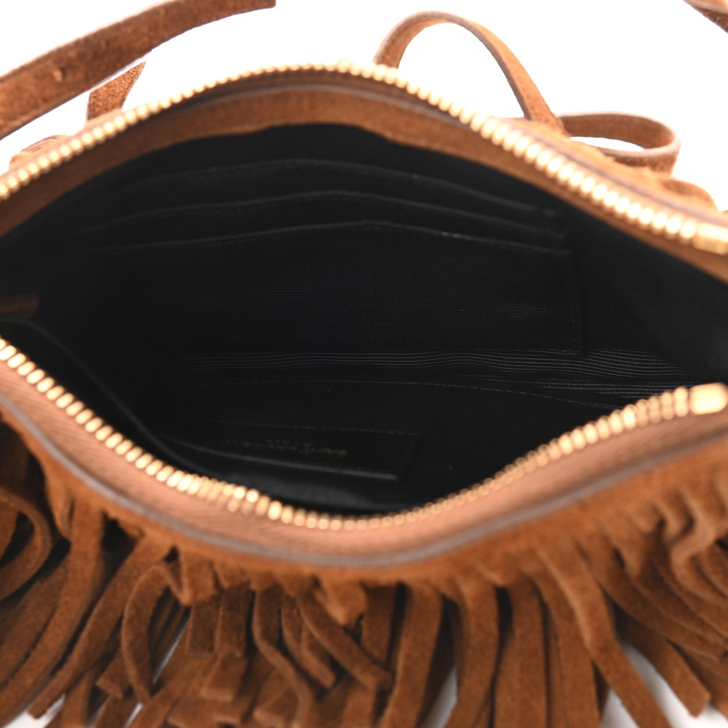 Saint Laurent Suede Fringe Crossbody Light Ocre 6 of 10
