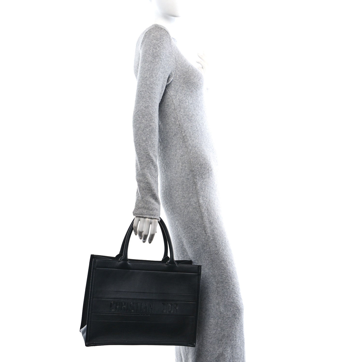 Christian Dior Calfskin Embossed Medium Book Tote Black 2 of 12