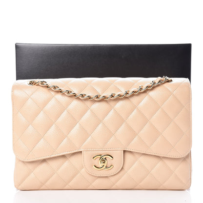 Chanel Caviar Quilted Jumbo Double Flap Beige Clair 14 of 14