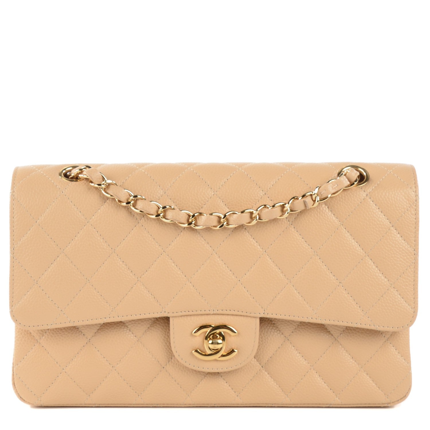Chanel Caviar Quilted Medium Double Flap Beige Clair 1 of 7