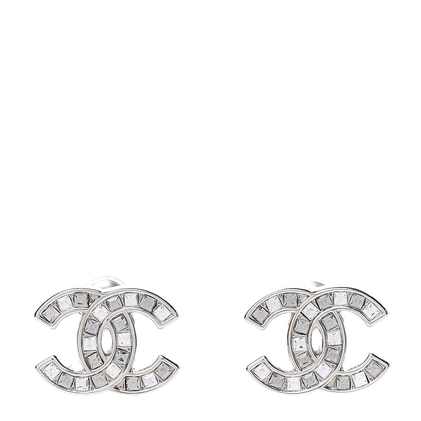 Crystal CC Earrings Silver