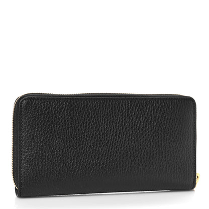 Gucci Dollar Calfskin GG Marmont Zip Around Wallet Black 3 of 9