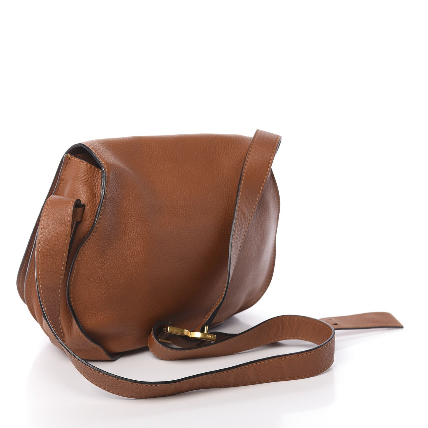 Calfskin Medium Marcie Round Crossbody Bag Tan