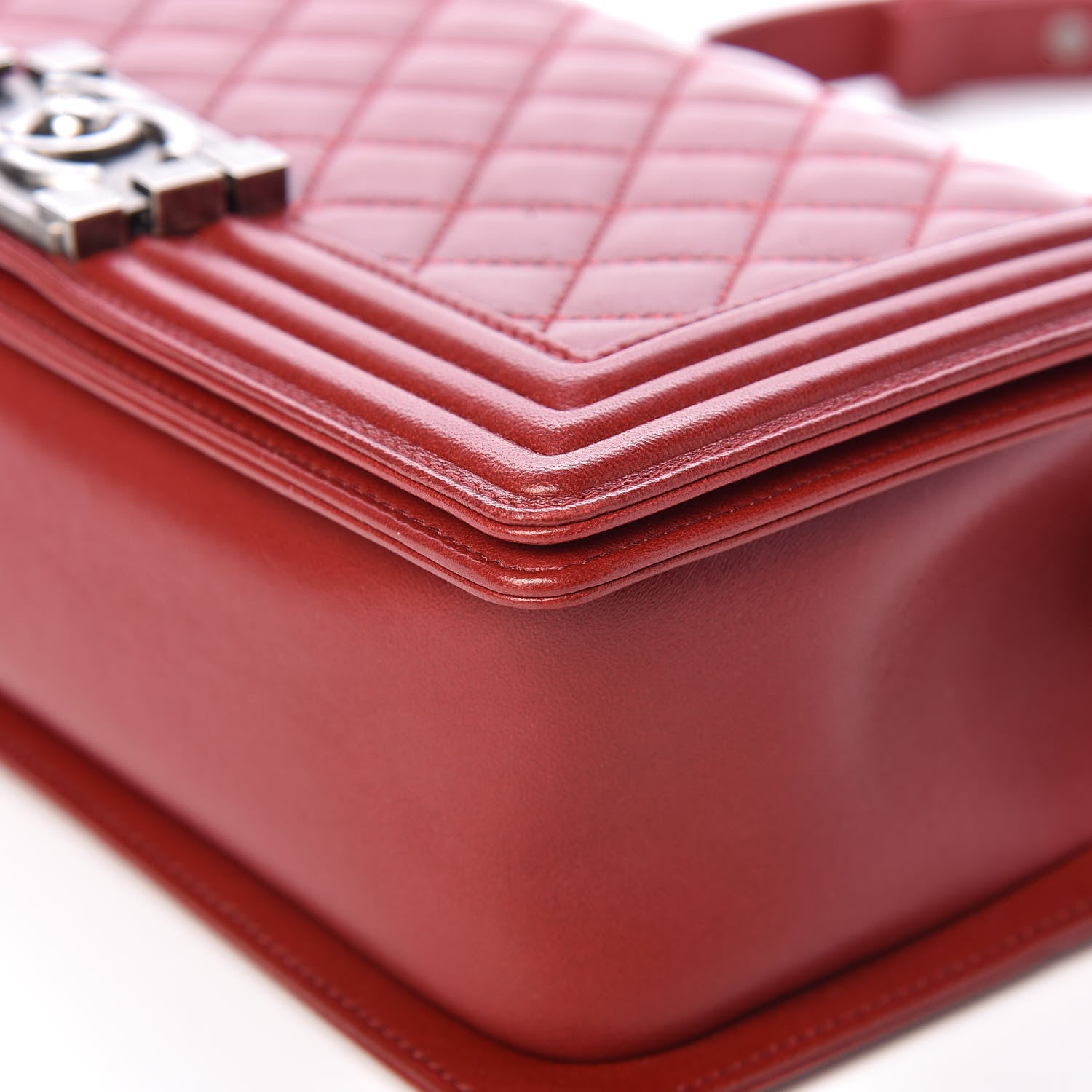 Chanel Lambskin Quilted Medium Boy Flap Dark Red 10 of 12