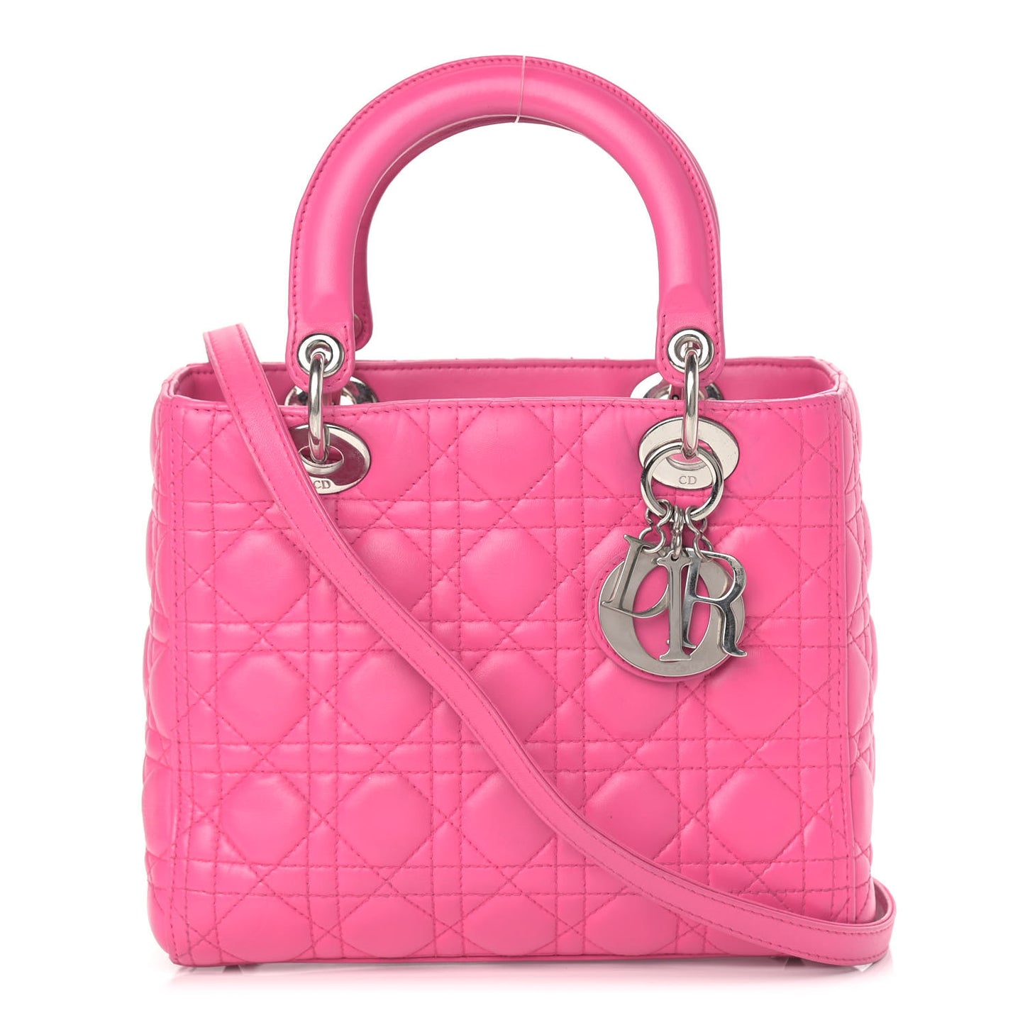 Lambskin Cannage Medium Lady Dior Pink