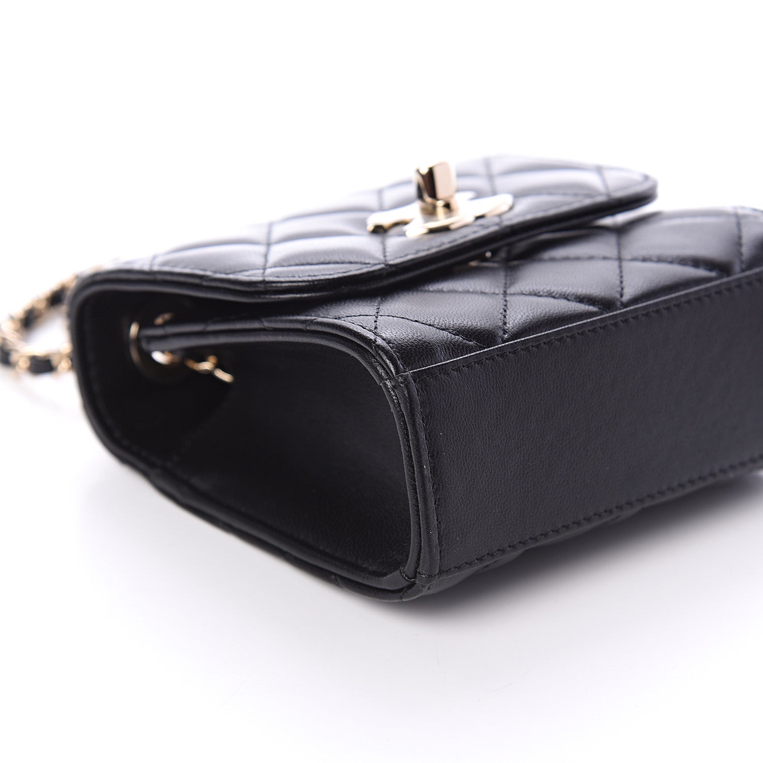Chanel Lambskin Quilted Mini Trendy CC Chain Wallet Black 7 of 9