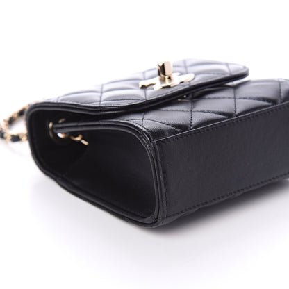 Chanel Lambskin Quilted Mini Trendy CC Chain Wallet Black 7 of 9