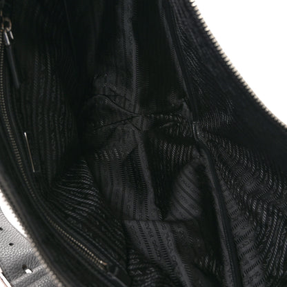 Prada Vitello Daino Triangle Shoulder Bag Grey 5 of 9