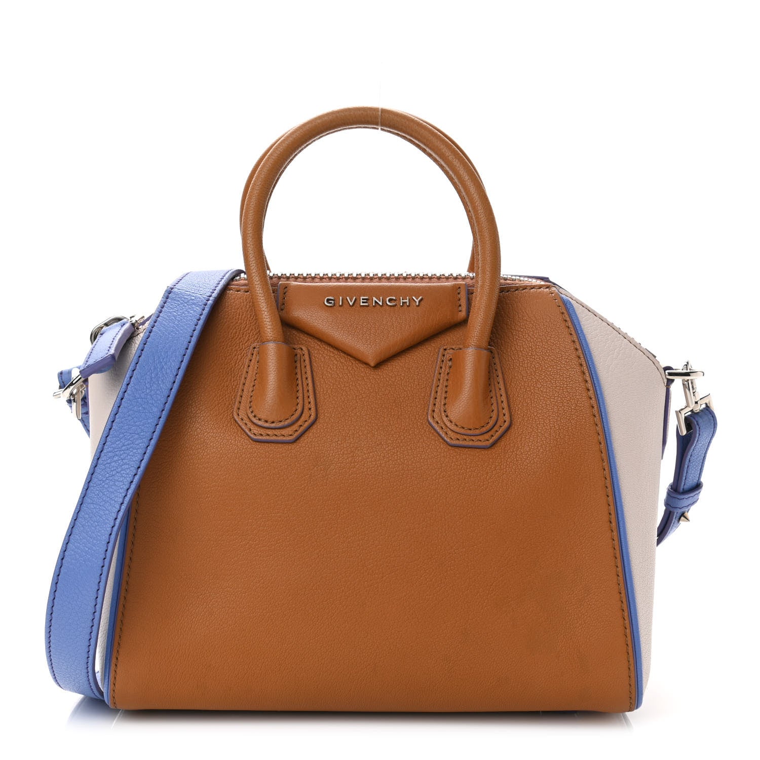Givenchy Sugar Goatskin Mini Tri-Color Antigona Tan White Blue 1 of 13