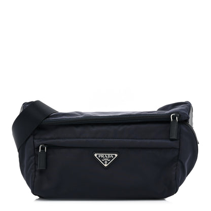 Prada Re-Nylon Saffiano Double Snap Buckle Zip Flap Shoulder Bag Bleu 1 of 12