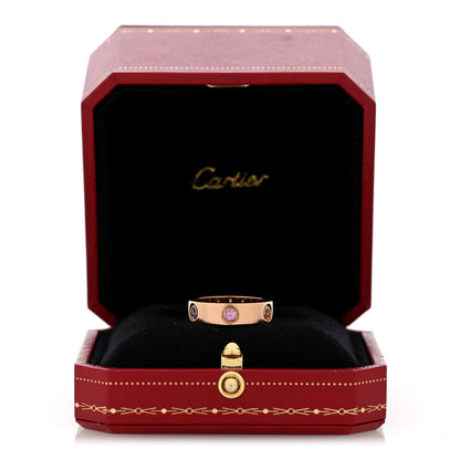 Cartier 18K Pink Gold Sapphire Garnet Amethyst 5.5mm LOVE Ring 54 6.75 6 of 6
