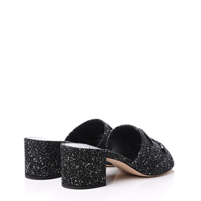 Chanel Tweed CC Mules 36 Black White 4 of 11