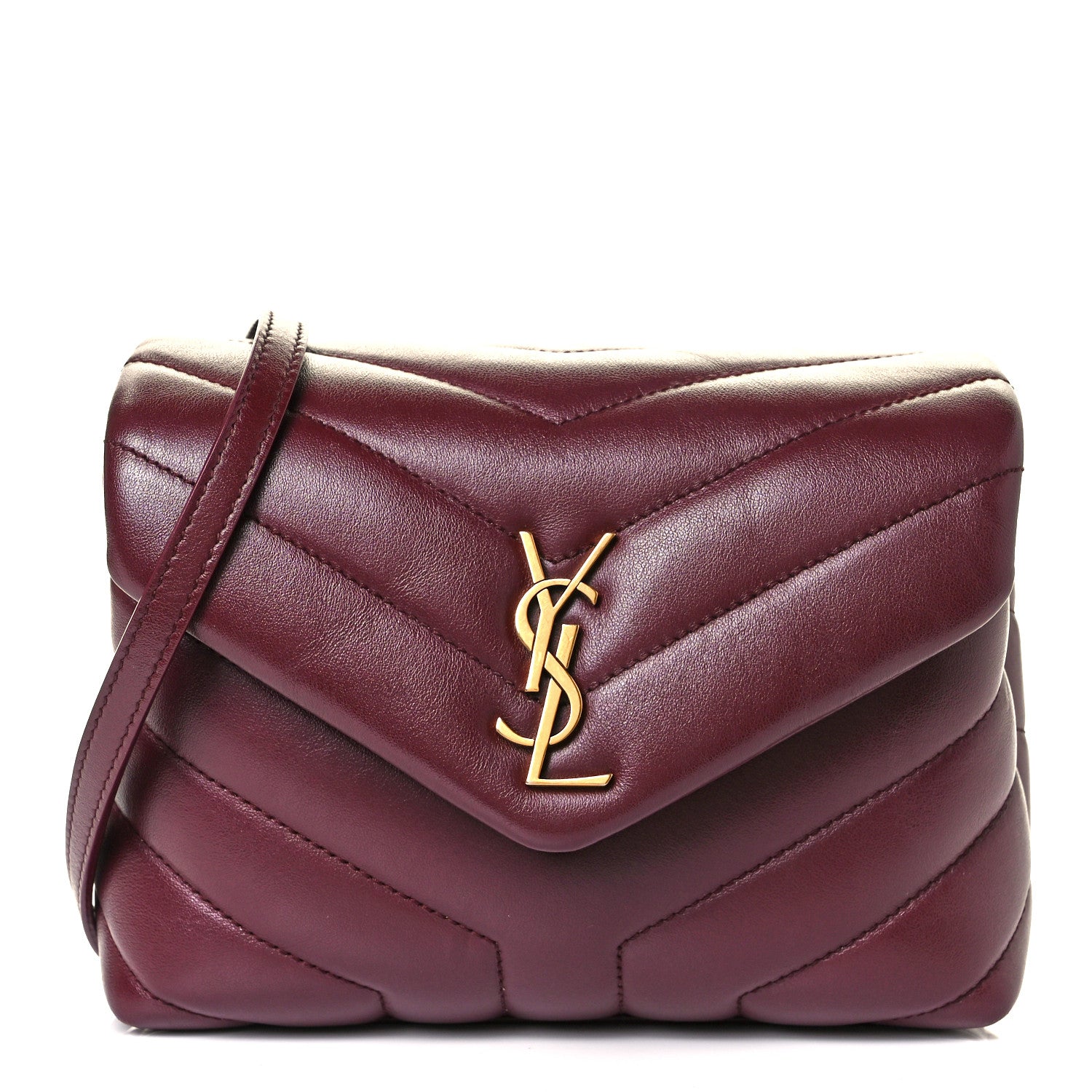 Saint Laurent Calfskin Y Quilted Monogram Toy Loulou Monogram Crossbody Bag Rouge Legion 1 of 9