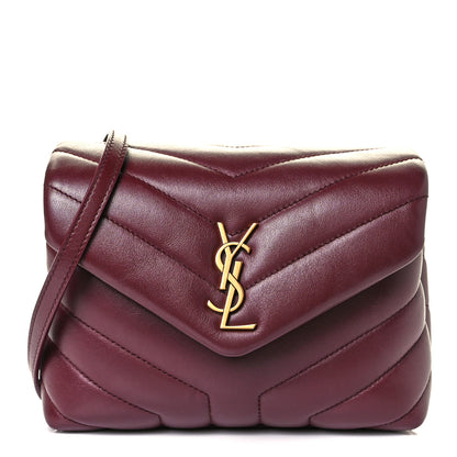 Saint Laurent Calfskin Y Quilted Monogram Toy Loulou Monogram Crossbody Bag Rouge Legion 1 of 9