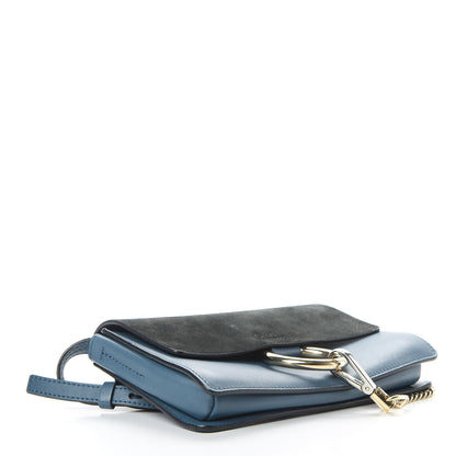 Chloe Suede Calfskin Small Faye Shoulder Bag Summer Blue Intense Green 4 of 12