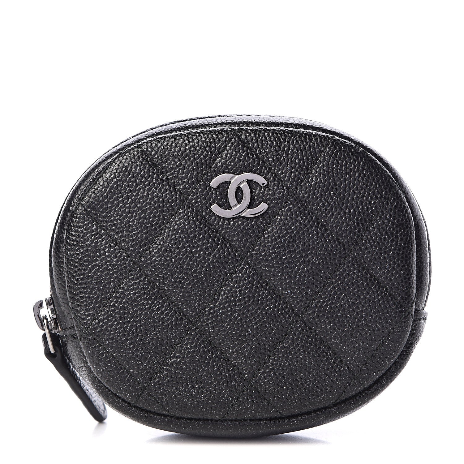 Chanel Iridescent Caviar Quilted Zip Around Classic Coin Purse Black 1 of 7
