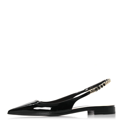 Gucci Patent Signoria Ballet Slingback Ballet Flat 37 Black 1 of 10