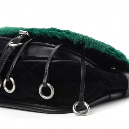 Prada Cavallino Velluto Corsaire Antic Crossbody Bag Biliardo Black 7 of 10