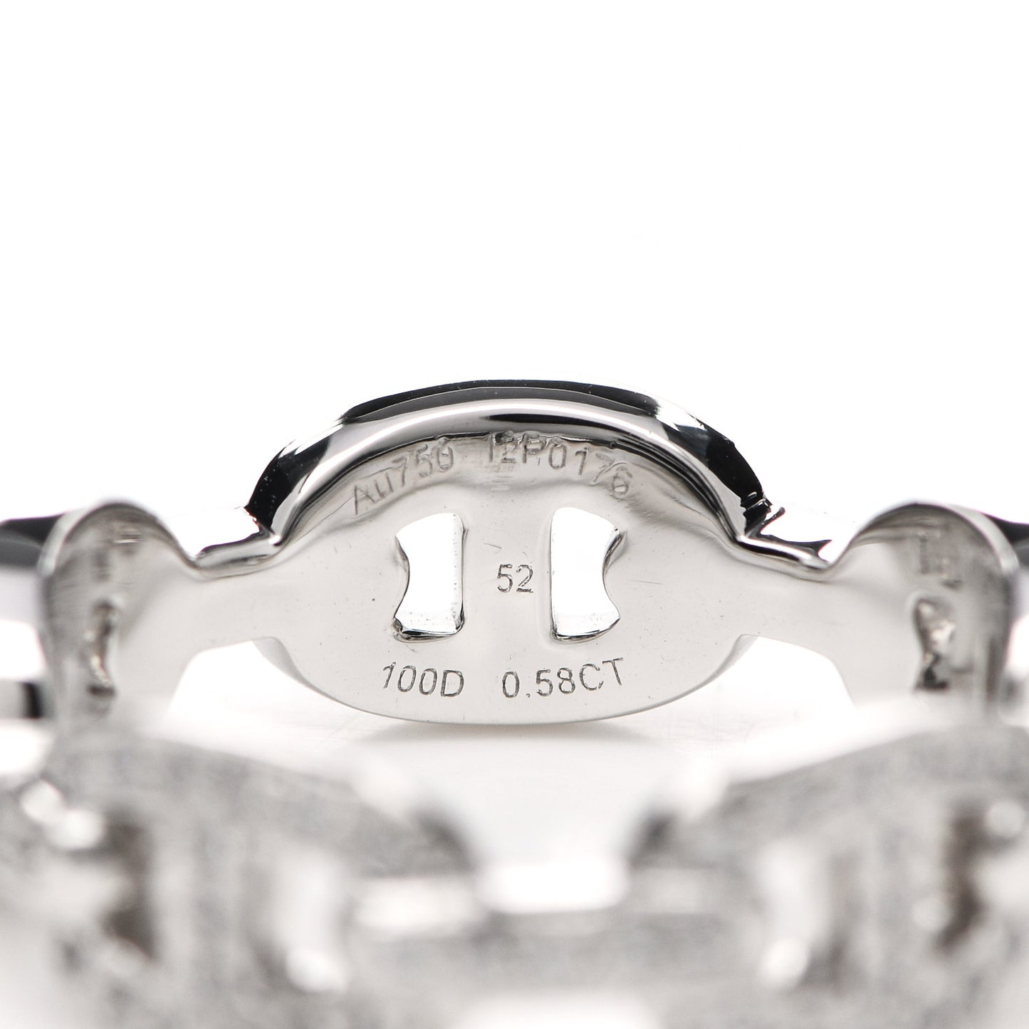 18K White Gold Diamond Chaine d'Ancre Ring 52 6