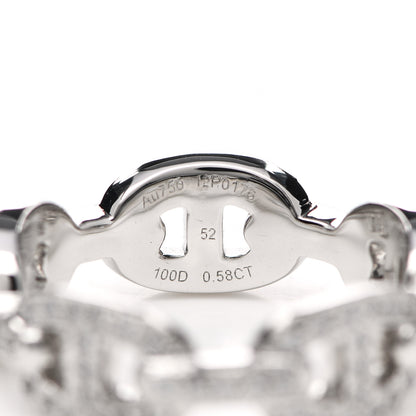 Hermes 18K White Gold Diamond Chaine d'Ancre Ring 52 6 5 of 5