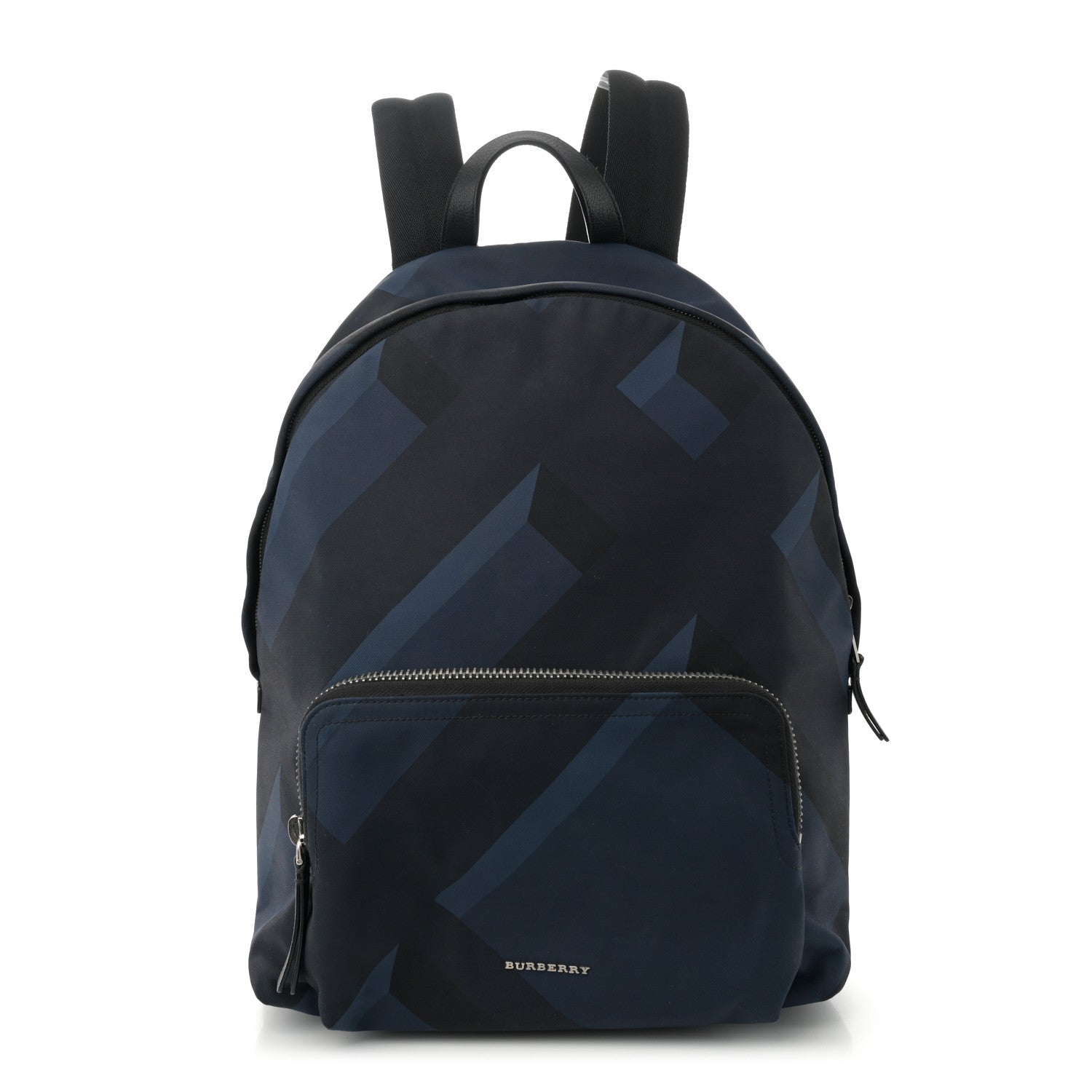 Burberry Nylon Check Print Abbeydale Simple Backpack Navy 1 of 14