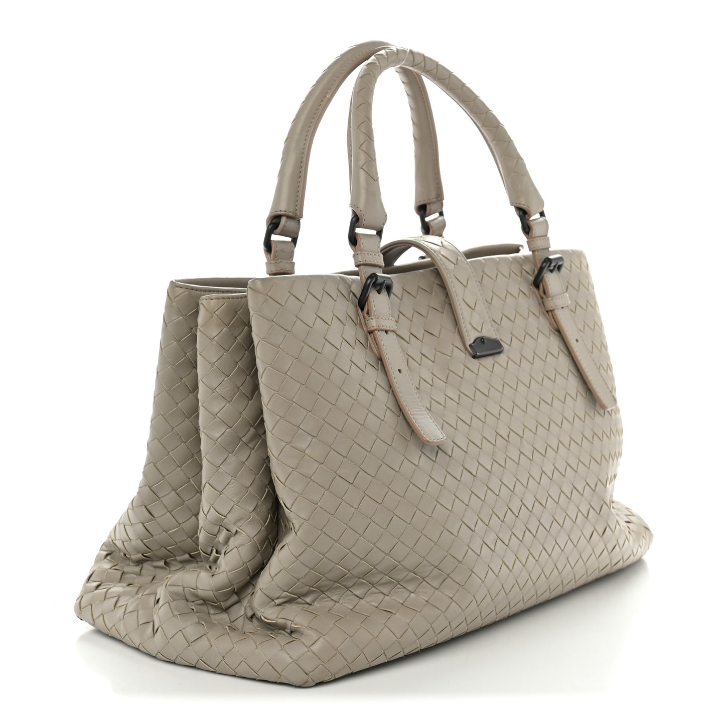 Nappa Intrecciato Large Roma Tote Fume