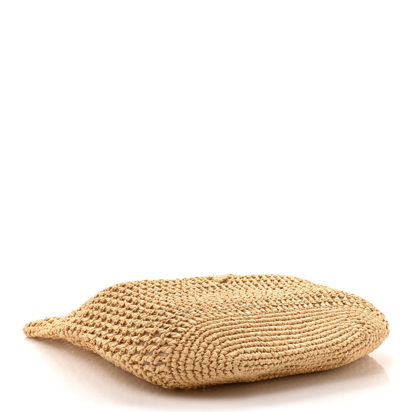 Yarn Raffia Effect Crochet Logo Embroidered Shopping Tote Bag Naturale