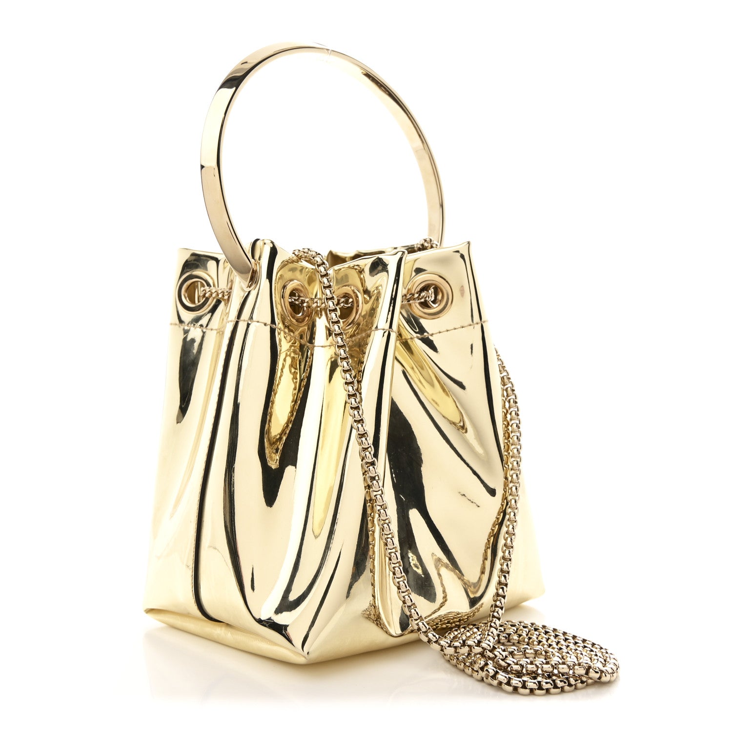 Jimmy Choo Metallic Patent Bon Bon Bag Gold 3 of 11