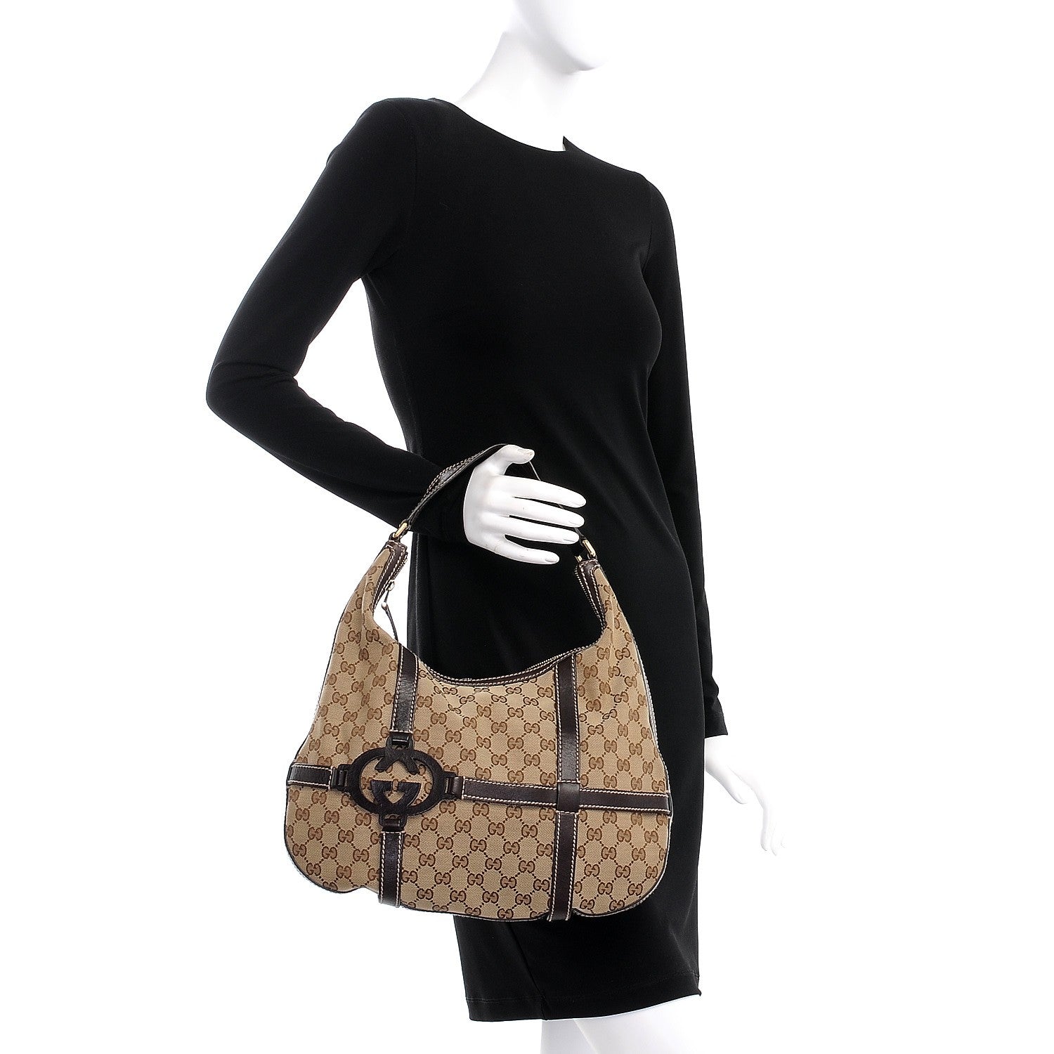 Gucci Monogram GG Royal Hobo Dark Brown 2 of 7